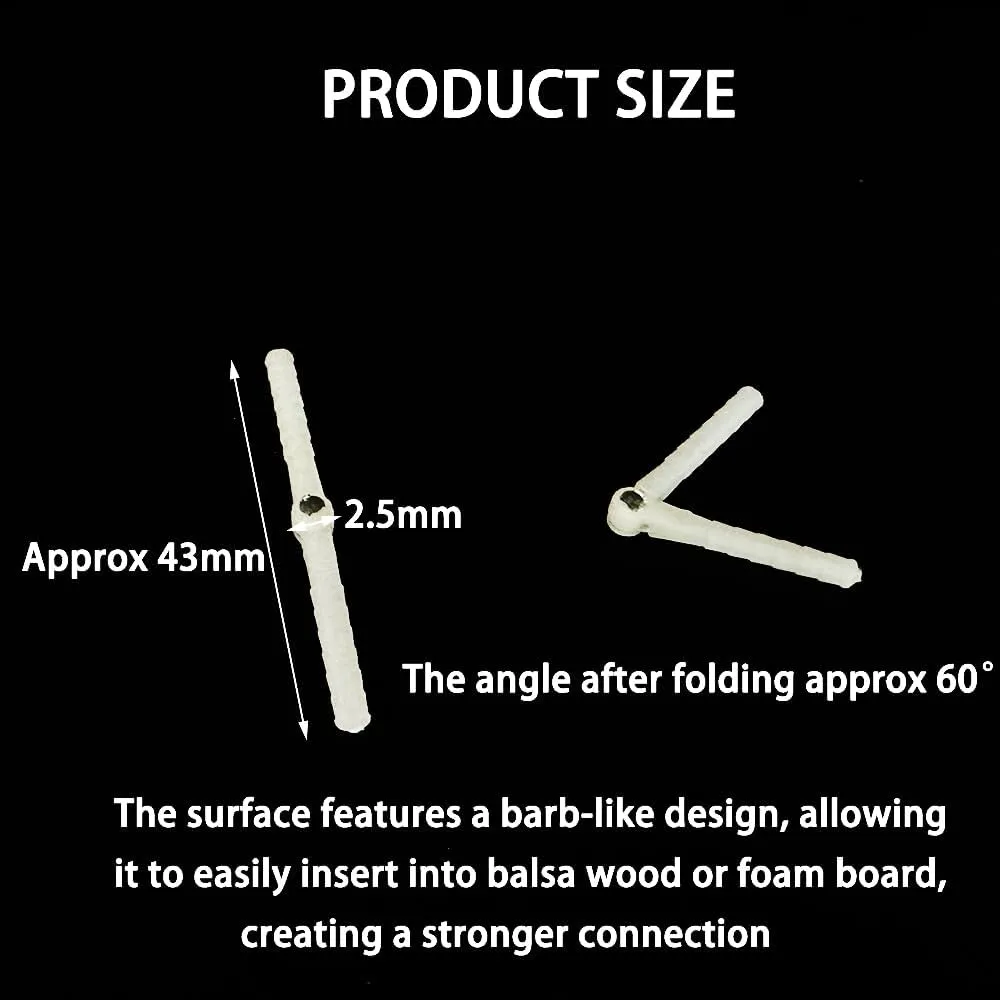 10PCS RC Airplane Plastic Pin Hinge for RC Plane Helicopter Aircraft DIY Model Plane Fix Wing Parts (2.5x43mm)