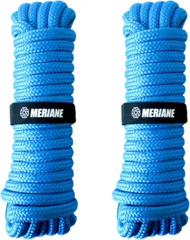 2 Pack Blue Boat Dock Lines Ropes, Marine-Grade Premium Double Braided Nylon Boat Lines, Boat Ropes with 12" Eyelet for Boat & Pontoon 1/2"/5/8" 25ft/35ft