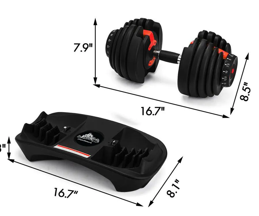 ADJUSTABLE DUMBBELL 52.5LB (SET OF 2) - AD01