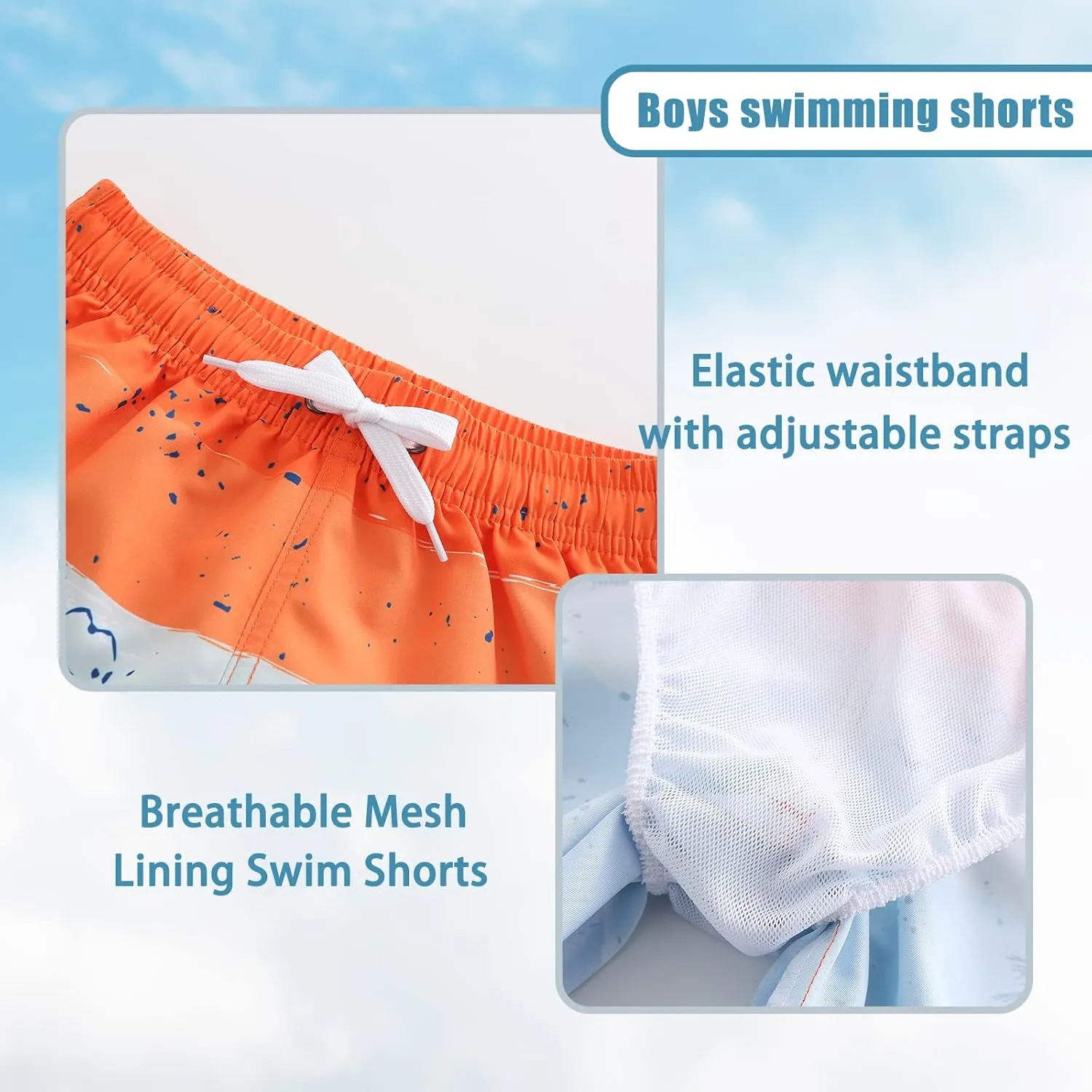 Aisyee Boys Swim Trunks Quick Dry Boards Shorts for Kids Beach Swim Shorts with 3D Prints Dinosaurs