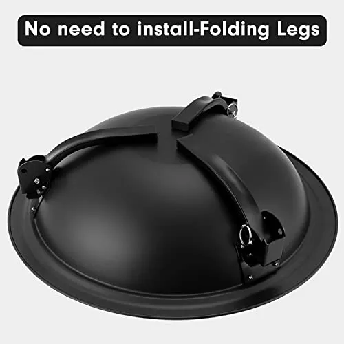 Amagabeli Fire Pit Outdoor Wood Burning Portable Folding 22in Firepit Firebowl Fireplace Poker Spark Screen Retardant Mesh Lid Deep Round Outside Backyard Camping Metal Grate Rustproof Black