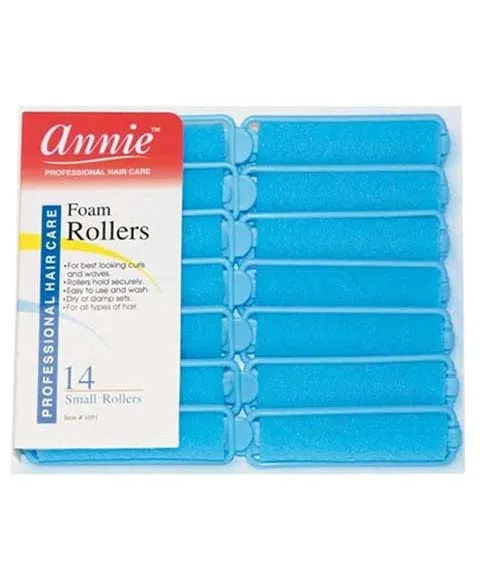 Annie Foam Rollers Small 14 Count Light Blue 1051