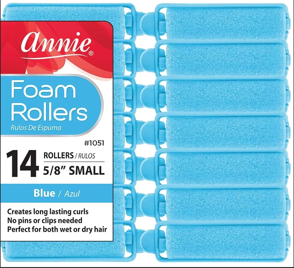 Annie Foam Rollers Small 14 Count Light Blue 1051