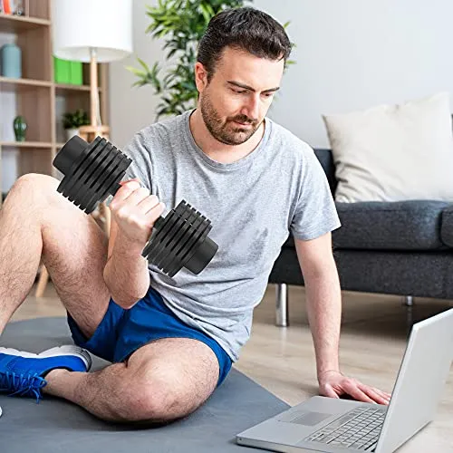 ATIVAFIT Adjustable Dumbbell 20KG Single Adjustable Smart Dumbbells Hand Weight Dumbbells for Anti-Slip Handle Full Body Strength Training and Weight Lifting Equipment for Home Gym Office Workout