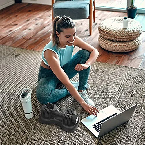 ATIVAFIT Adjustable Dumbbell 20KG Single Adjustable Smart Dumbbells Hand Weight Dumbbells for Anti-Slip Handle Full Body Strength Training and Weight Lifting Equipment for Home Gym Office Workout