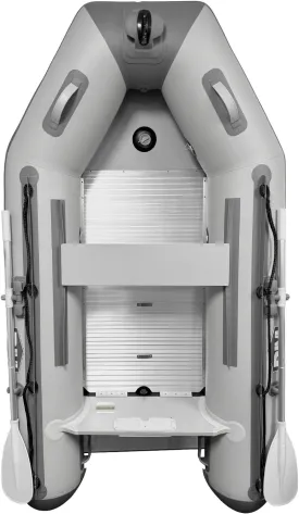 BEYOND MARINA 8.2ft Inflatable Dinghy - 3 Person Inflatable Boat for Adults 5 HP Heavy Duty Fishing Boat, Aluminum Floor, Aluminum Oars, USCG Approved