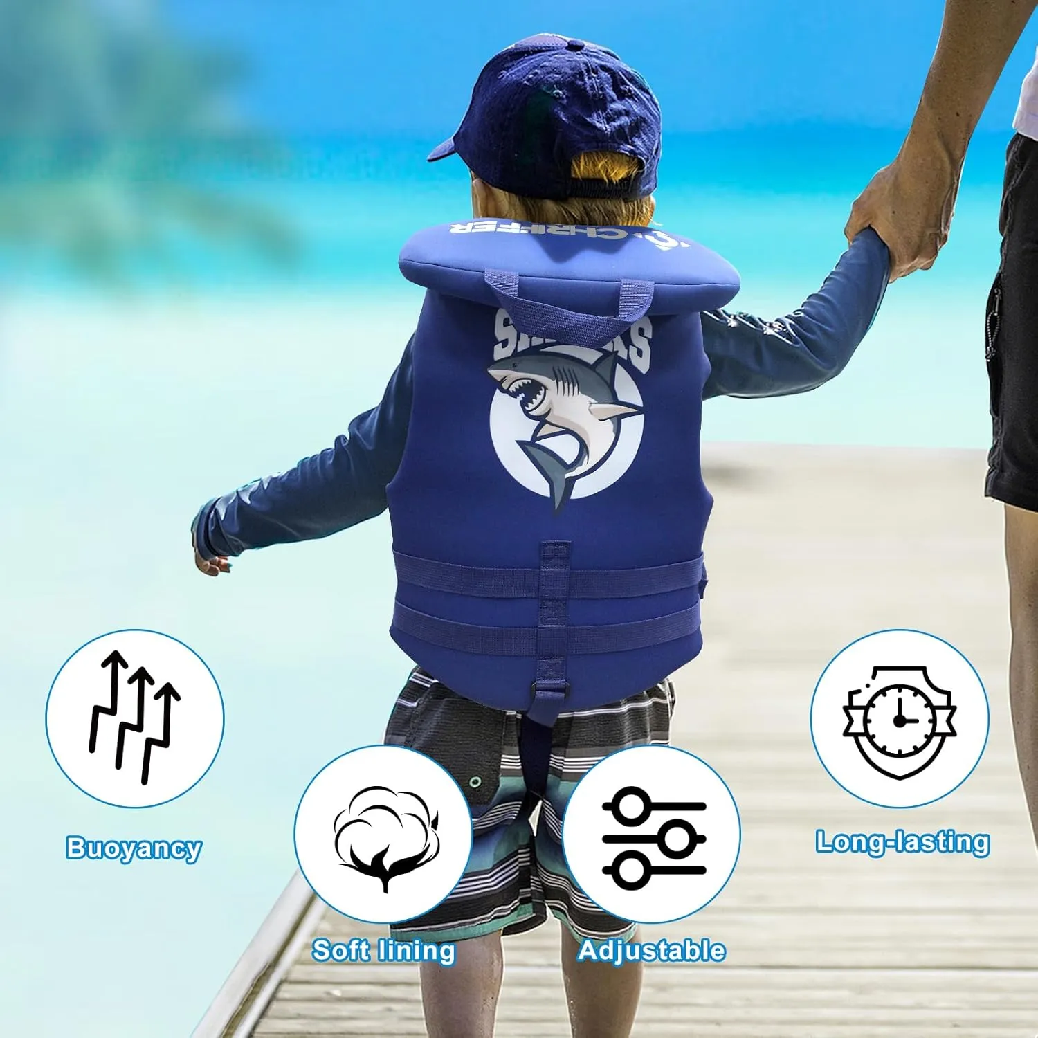 Chriffer Kids Swim Vest for 20-70 Pounds Boys and Girls, Easy On/Off Zipper, Swimming Toddler Floaties Jackets for 2, 3, 4, 5, 6, 7, 8 Years Old/Beach Pool Water Park
