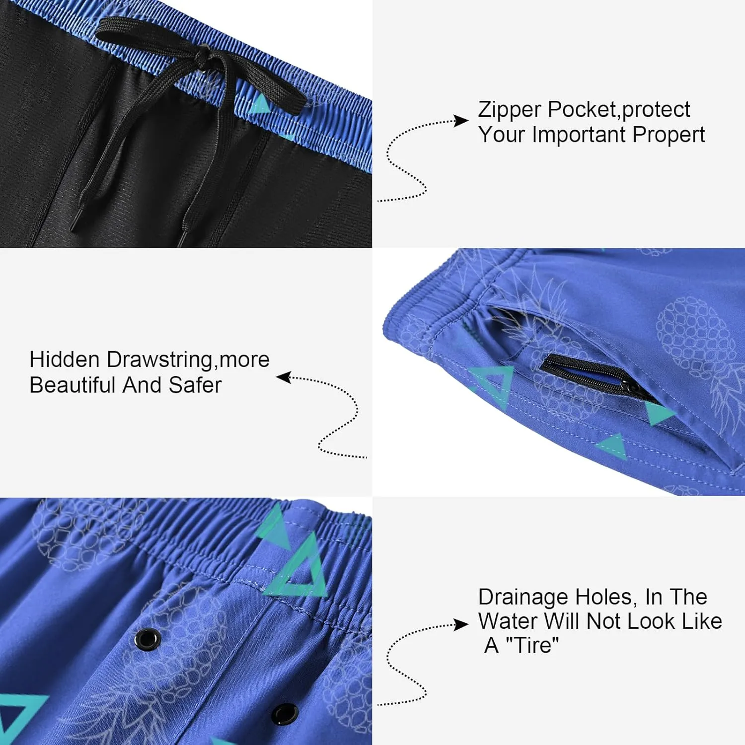 DEOLAX Mens Swim Trunks 7 Inch Inseam Summer Dry Fit Swimming Trunks Board Shorts Lightweight Workout Mens Bathing Suit