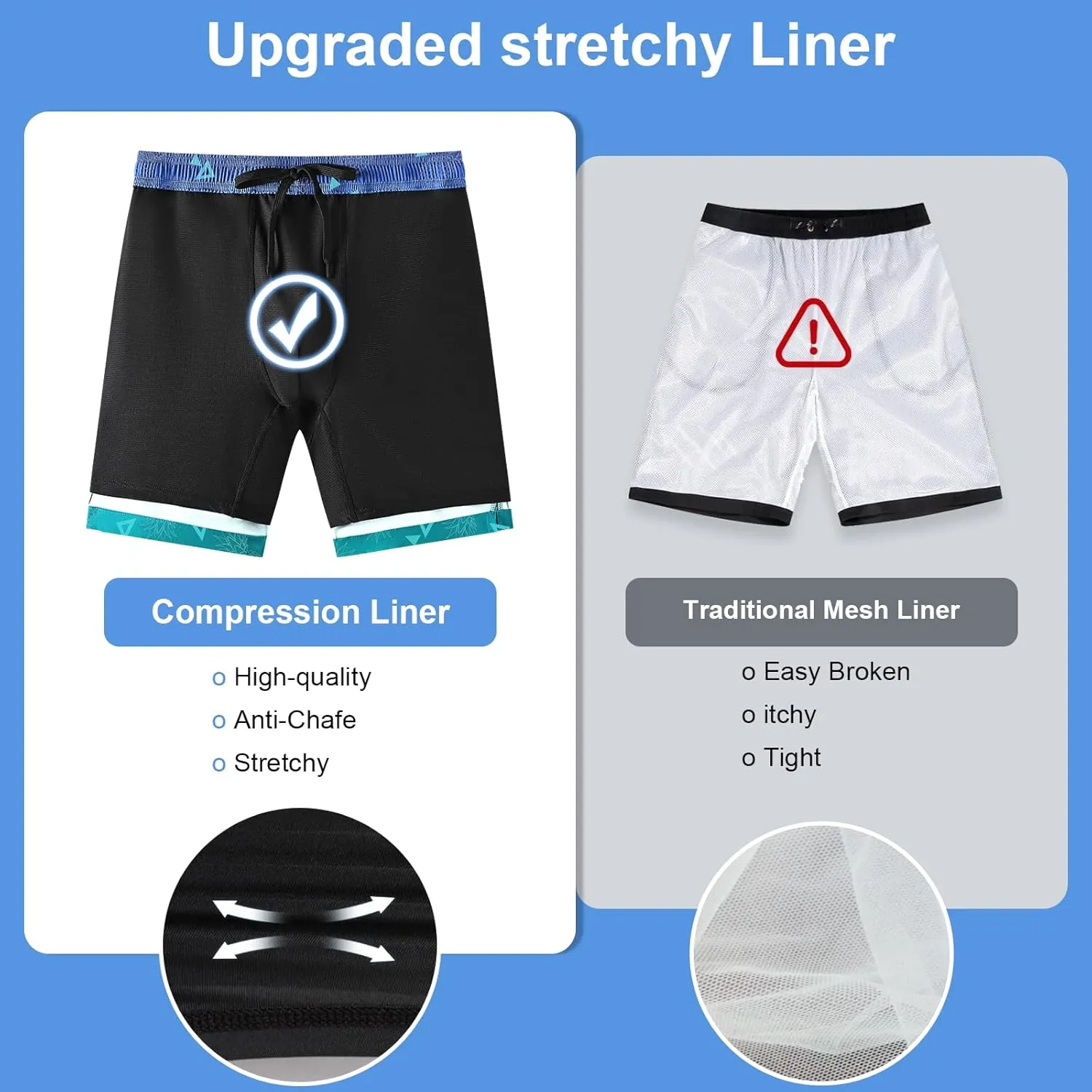 DEOLAX Mens Swim Trunks 7 Inch Inseam Summer Dry Fit Swimming Trunks Board Shorts Lightweight Workout Mens Bathing Suit