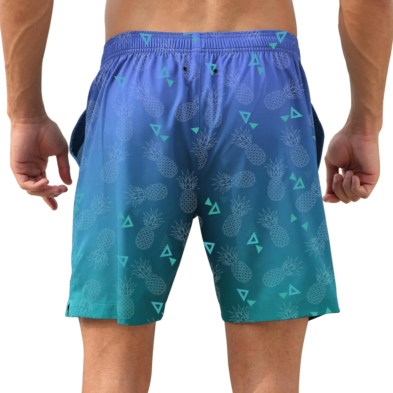 DEOLAX Mens Swim Trunks 7 Inch Inseam Summer Dry Fit Swimming Trunks Board Shorts Lightweight Workout Mens Bathing Suit
