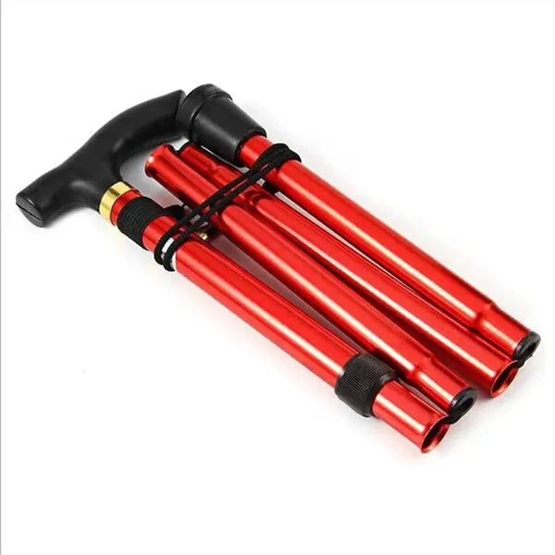 Hiking Camping Mountaineering Poles Walking Stick Telescopic Baton Trekking Poles Folding Cane Crutches Pole Unisex