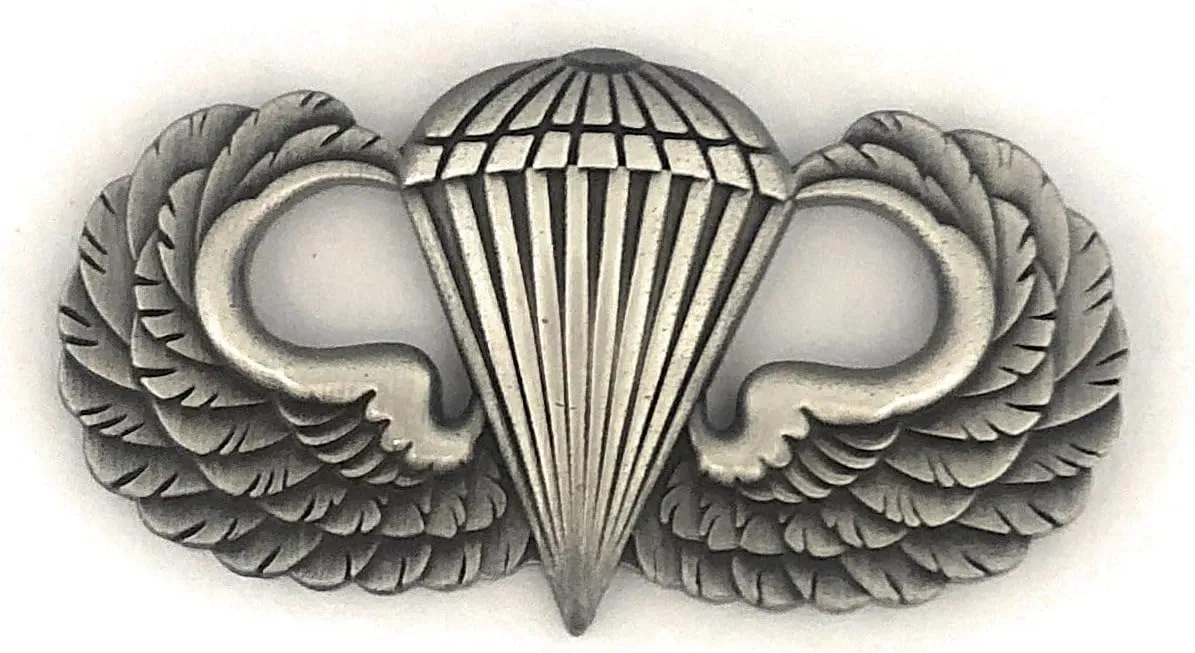 Insignia Depot US ARMY PARACHUTIST JUMP WING BASIC OXIDIZED SILVER OX FINISH