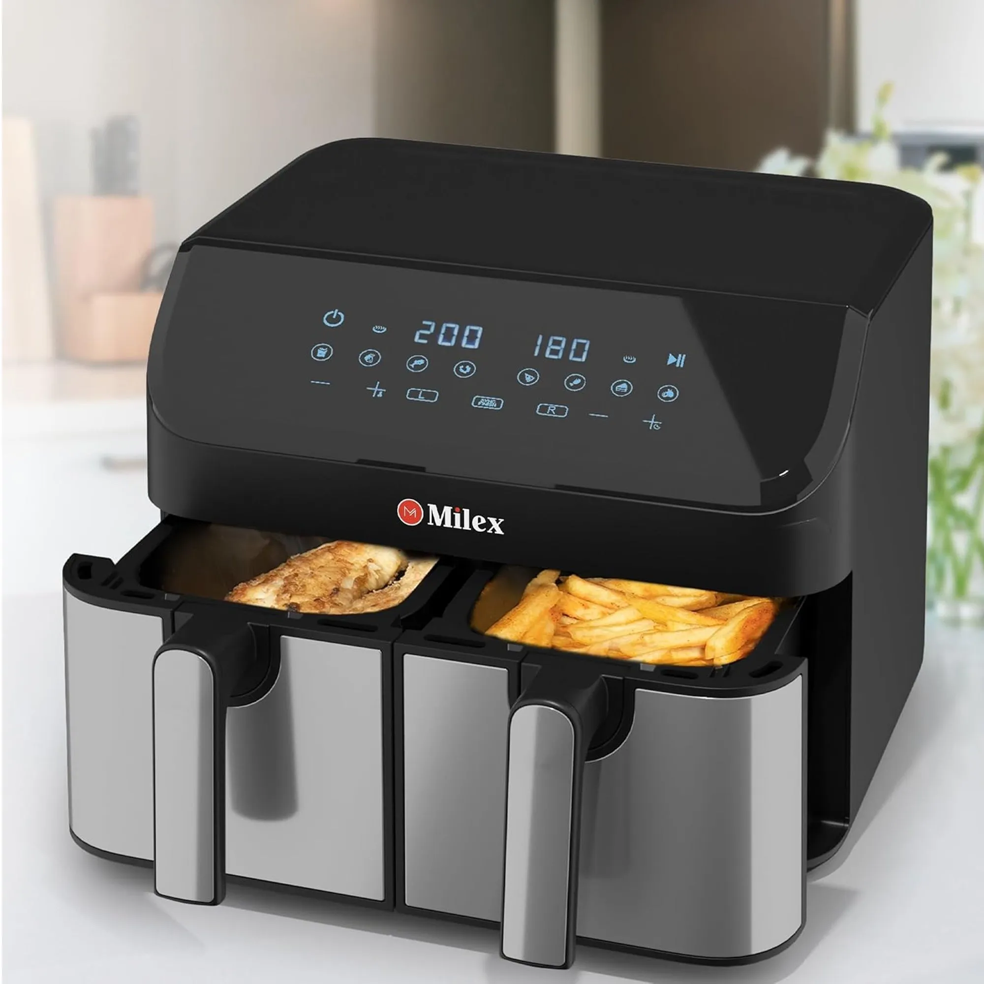 Milex 9Lt Dual Airfryer Silver