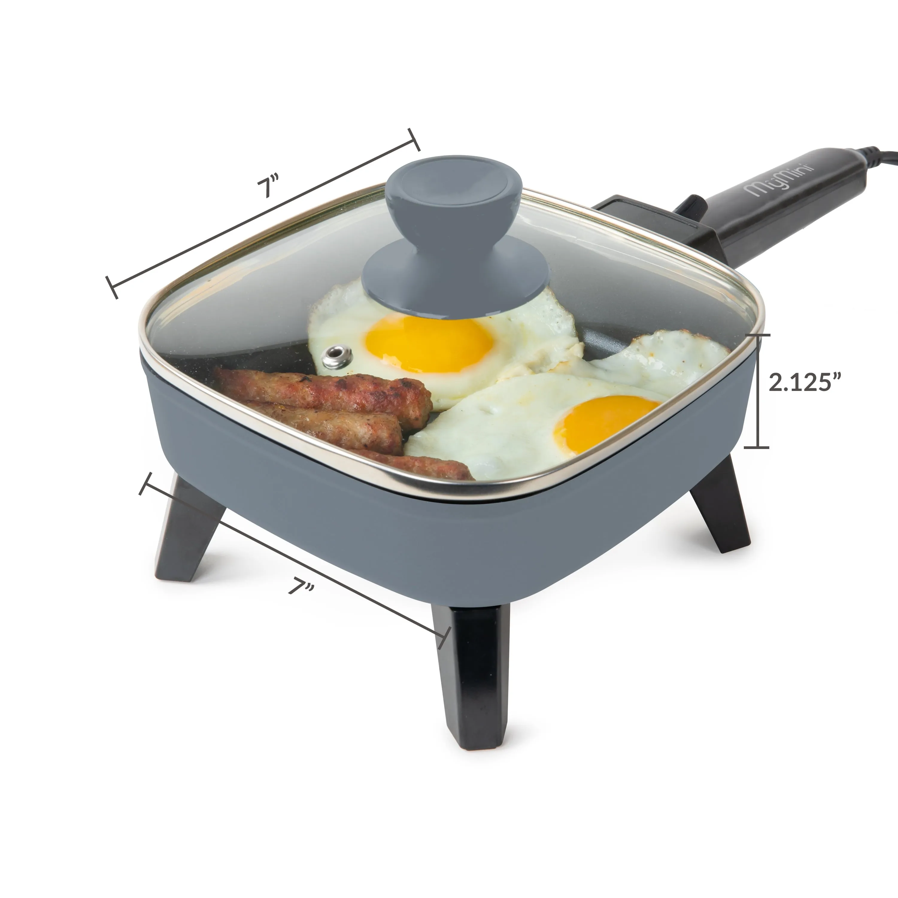 New Electric Frying Pan W/ Glass Lid Cooking Skillet Fry Pan Small Mini Portable