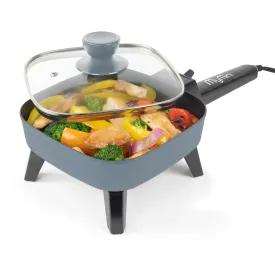 New Electric Frying Pan W/ Glass Lid Cooking Skillet Fry Pan Small Mini Portable