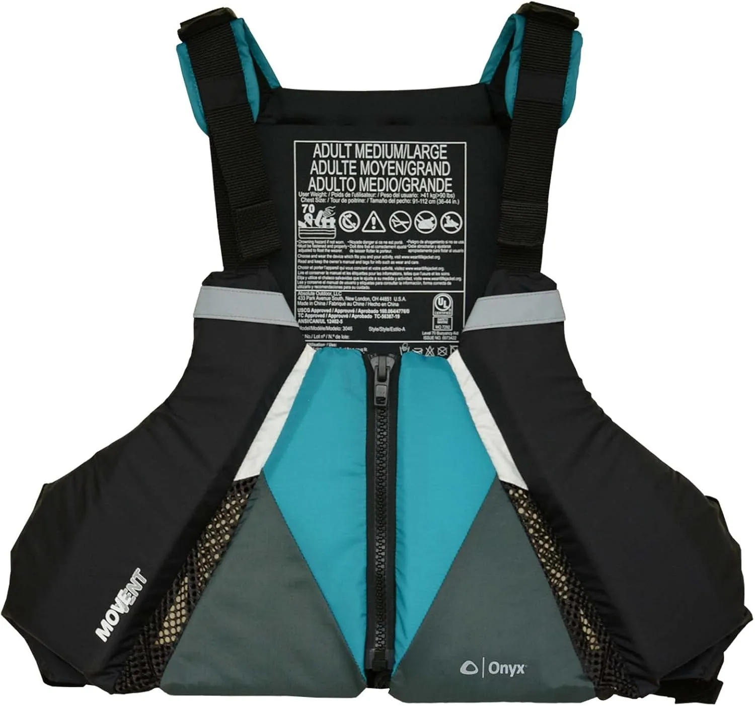 ONYX MoveVent Curve Paddle Sports Life Vest, X-Small/Small, Green