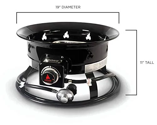 Outland Living Model 823 Portable Propane Fire Pit, Black