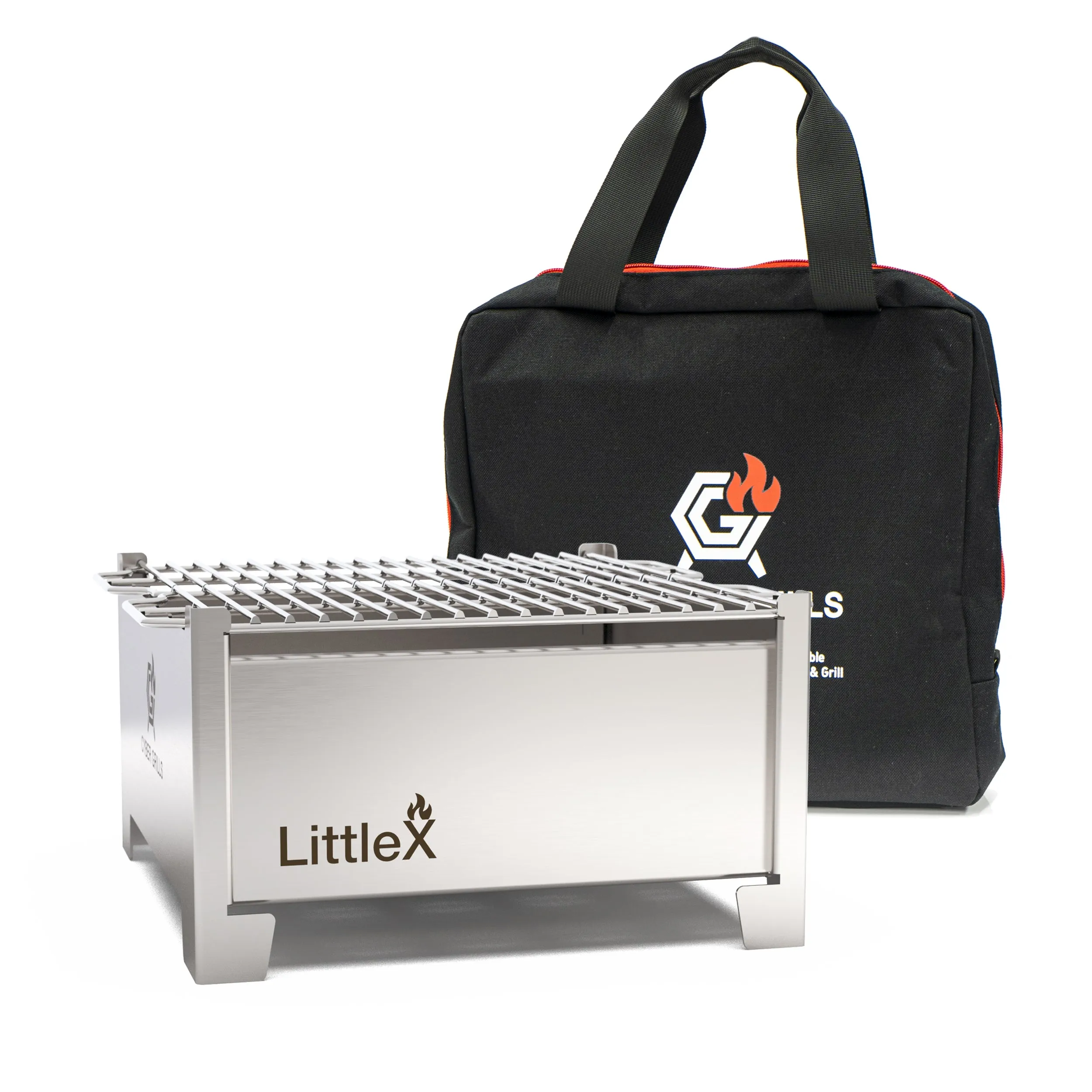 Portable Foldable Small Charcoal Grill & BBQ | Camping Stove | Stainless Steel Tabletop Grill for Outdoor Cooking | LittleX S02