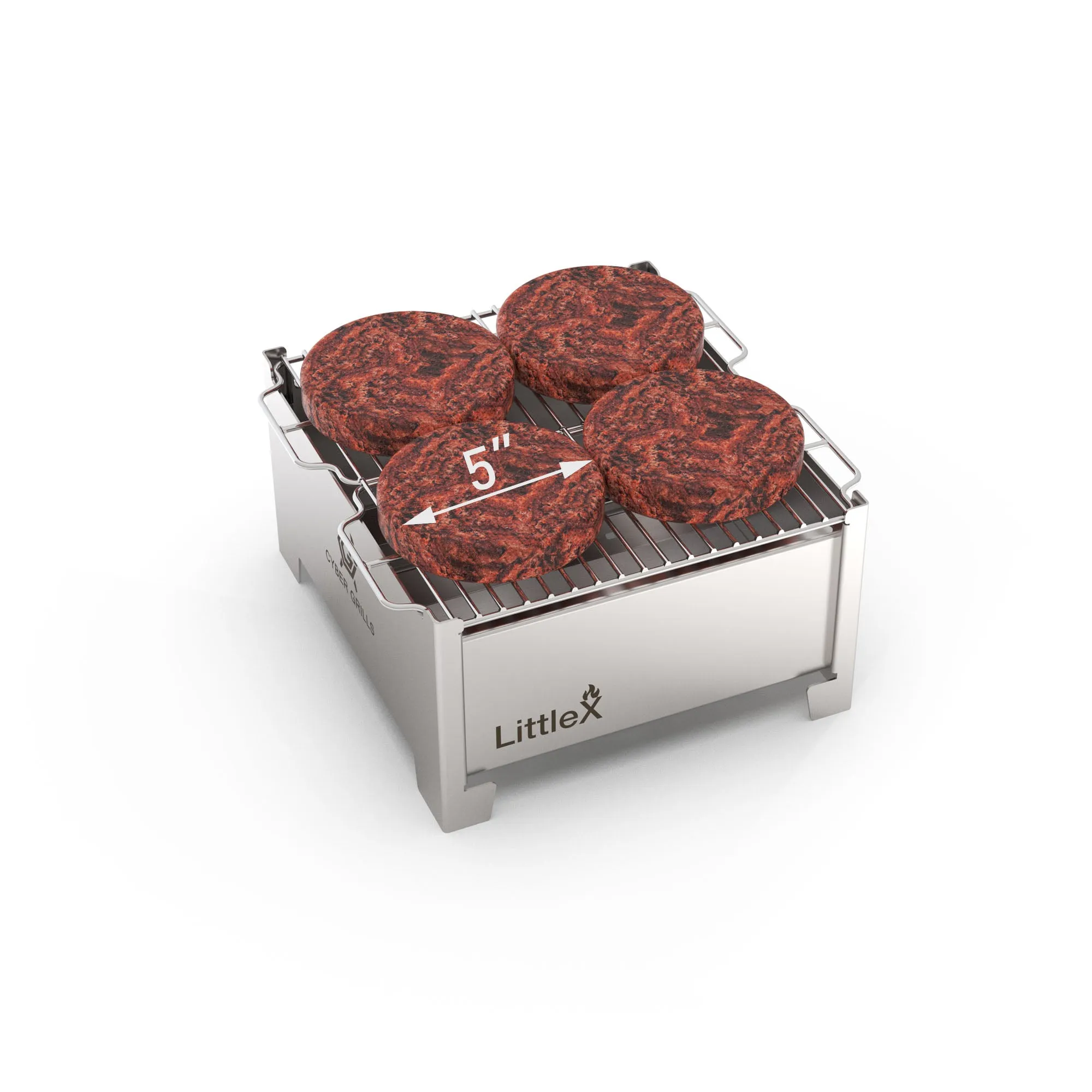 Portable Foldable Small Charcoal Grill & BBQ | Camping Stove | Stainless Steel Tabletop Grill for Outdoor Cooking | LittleX S02