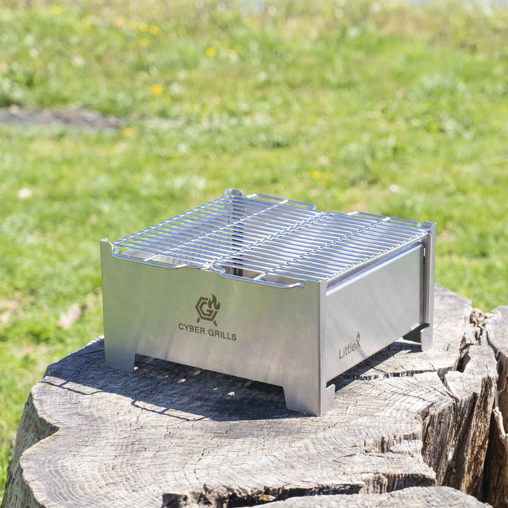 Portable Foldable Small Charcoal Grill & BBQ | Camping Stove | Stainless Steel Tabletop Grill for Outdoor Cooking | LittleX S02
