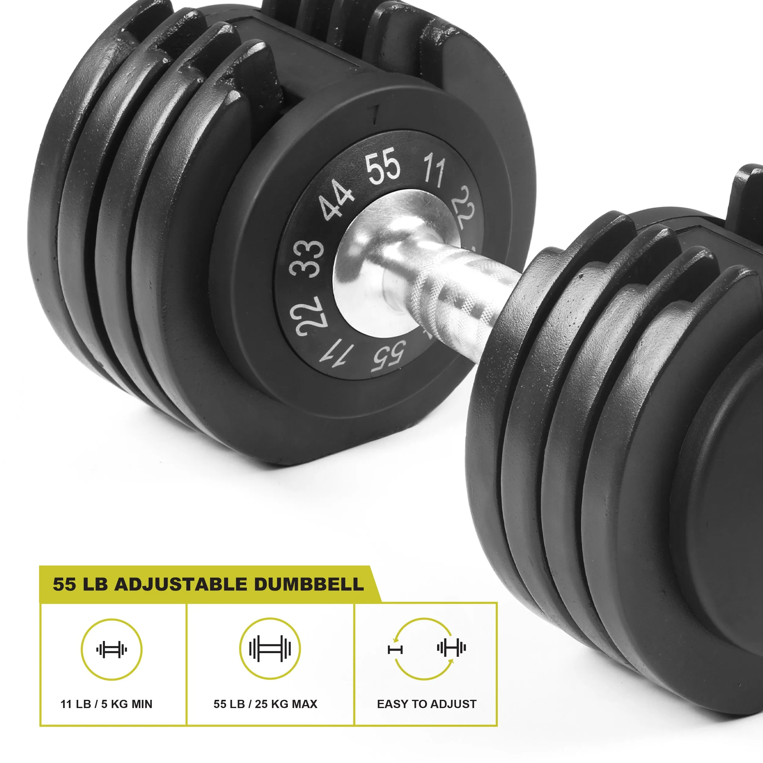 PRCTZ Adjustable Dumbbell Single, Available in 25lb and 55lb