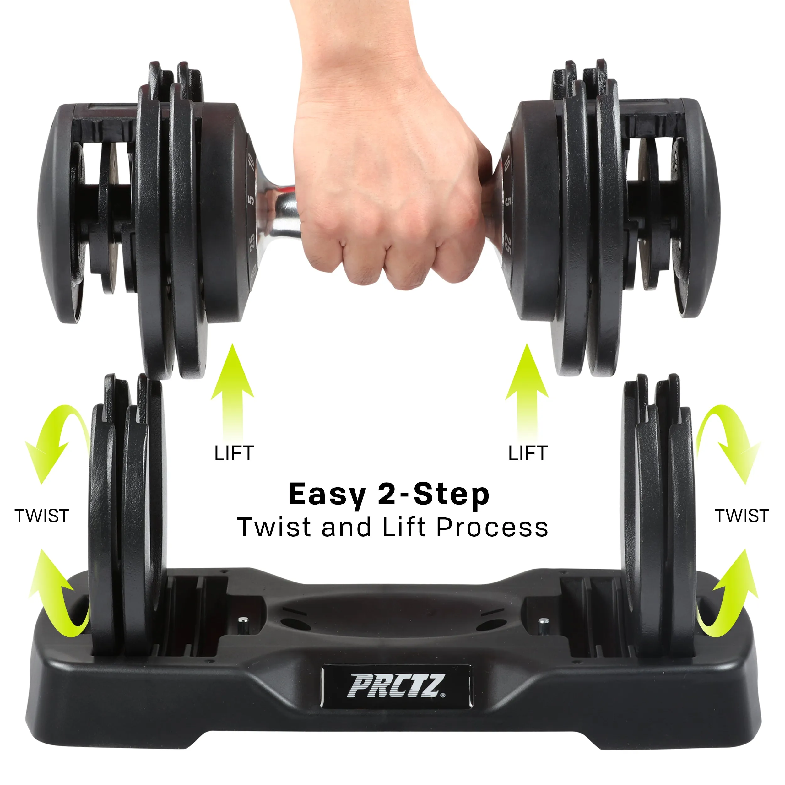 PRCTZ Adjustable Dumbbell Single, Available in 25lb and 55lb
