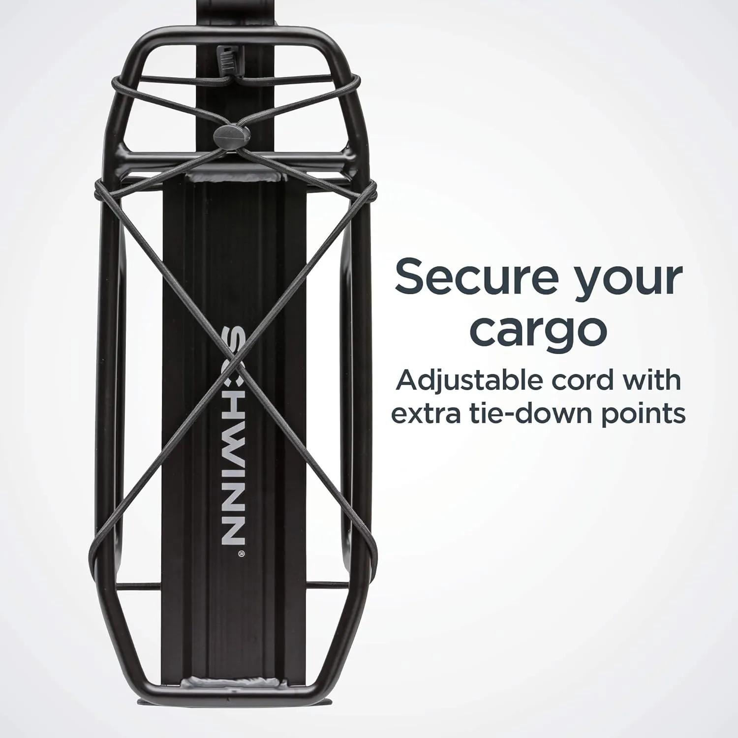 Schwinn Rear Bike Rack, Can Hold Up to 26 lbs, Lightweight, Compact and Durable Construction, Fits Most Adult Bicycle Frames, Cargo Options for Backpack, Baskets & More, Bicycle Rack for Back of Bike