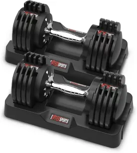 Space-Saving Adjustable Dumbbell Set - Quick Adjustment, Non-Slip Handle, 5 Weight Settings