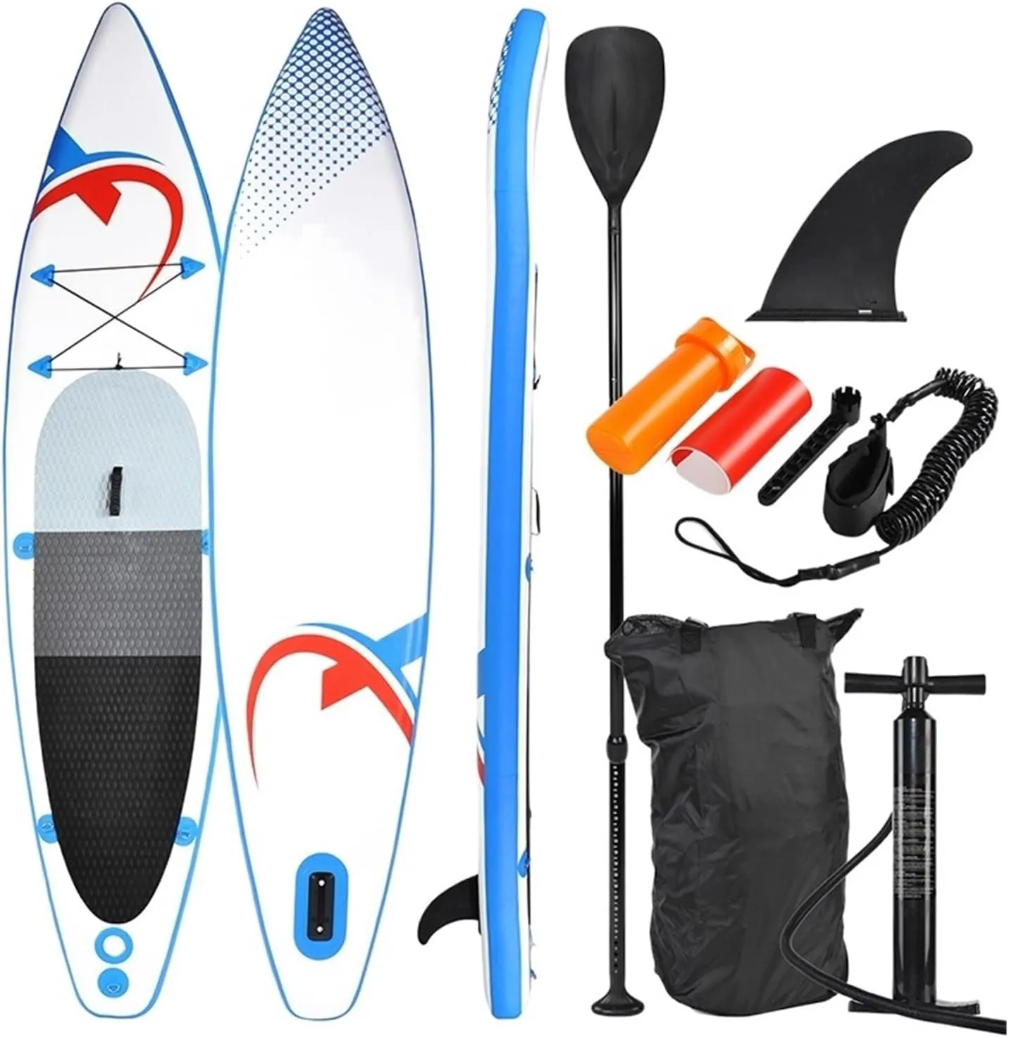 Surfboard Inflatable 335 Stand Up Paddle Board for All Skill Levels, Non-Slip, Surfboard with Paddle&Fin&Waterproof Bag&Air Pump Outdoor Recrea