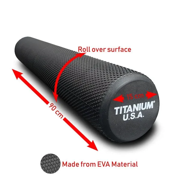 TITANIUM USA 90CM BLACK FOAM ROLLER