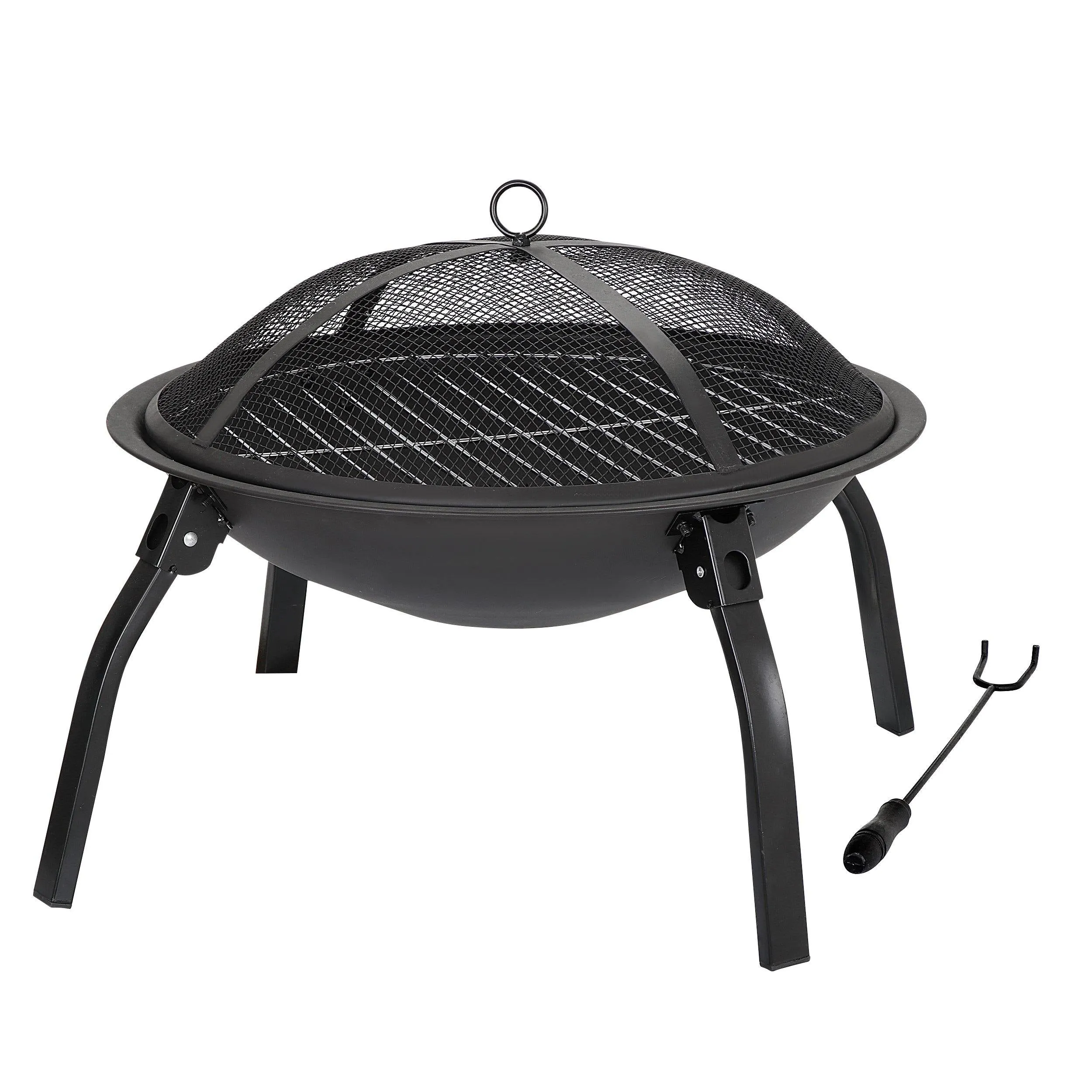 ZENY™ Fire Pits Outdoor Wood Burning Firepit Bowl 22 Inch Patio Backyard Fire Place